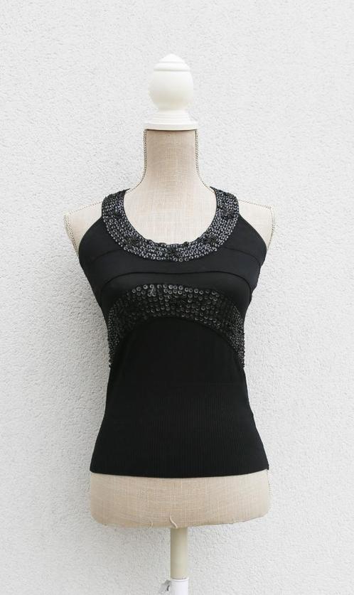 Prachtige top met pailletten M - Donna Concept, Kleding | Dames, Topjes, Zo goed als nieuw, Maat 38/40 (M), Zwart, Ophalen of Verzenden