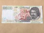 Italië 100.000 lire Caravaggio, Postzegels en Munten, Italië, Los biljet