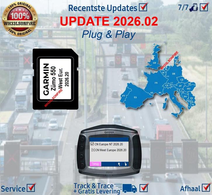 ZUMO 550 Update Sd kaart West Europa 2026.20, Motos, Accessoires | Systèmes de navigation, Enlèvement ou Envoi