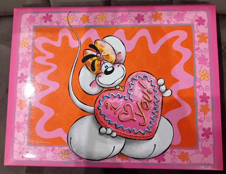 Diddl 80 vierkante blaadjes nummer 55 in schrijfwarenbox, Verzamelen, Diddl, Nieuw, Papier, Kaart of Schrift, Diddl, Ophalen of Verzenden