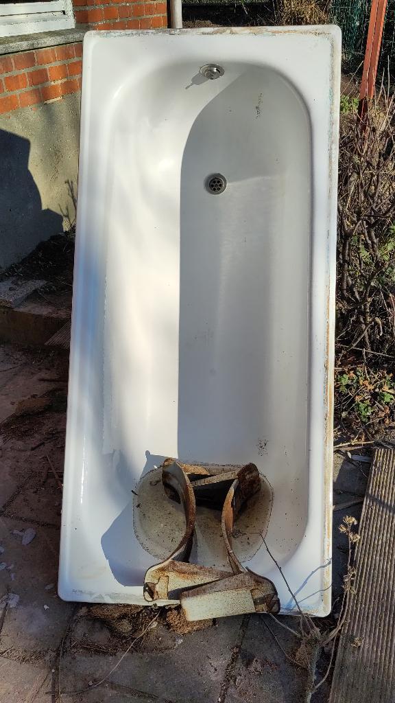 Oude badkuip, Doe-het-zelf en Bouw, Sanitair, Gebruikt, Bad, Chroom, Inox, Ophalen of Verzenden