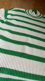 Groene witte gestreepte trui met leuke stof, Kleding | Dames, Zo goed als nieuw, Verzenden