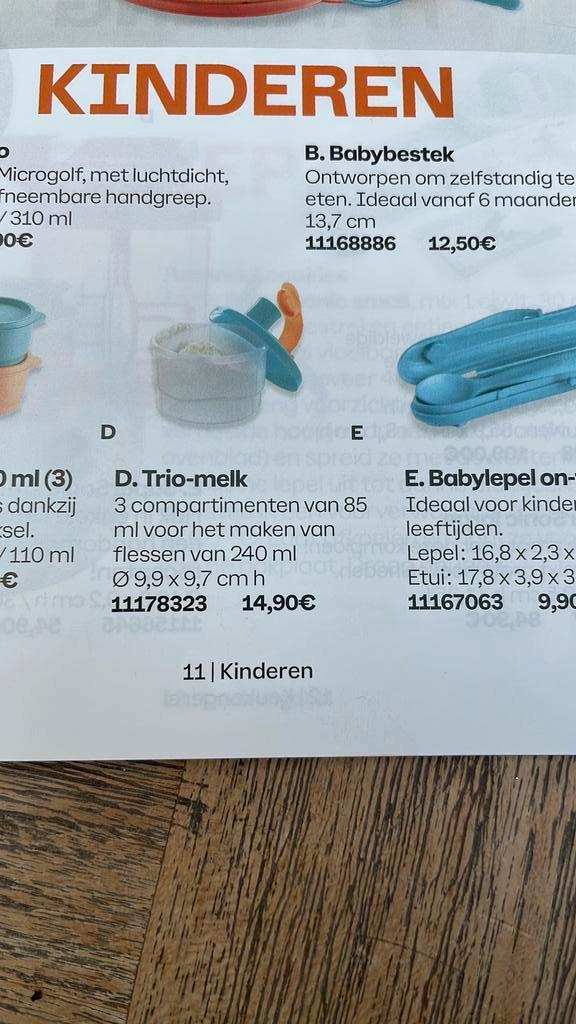 Trio-melk tupperware, Huis en Inrichting, Keuken | Tupperware, Nieuw, Bus of Trommel, Blauw, Wit, Oranje, Ophalen of Verzenden