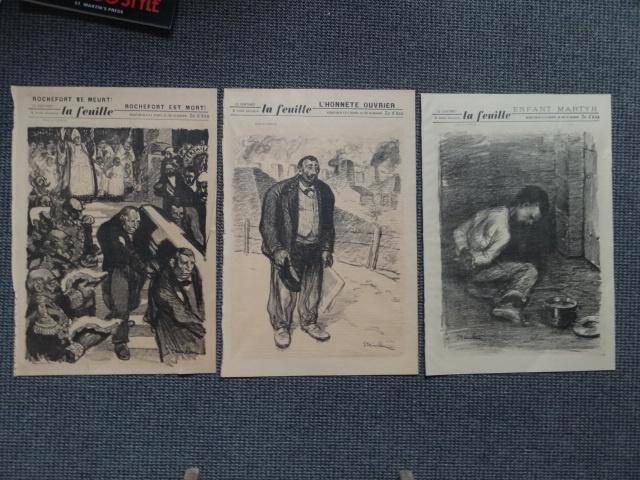 3 lithographies de Steinlen. (1859-1923) de 1898 45 x 31 cm., Antiquités & Art, Art | Lithographies & Sérigraphies, Envoi