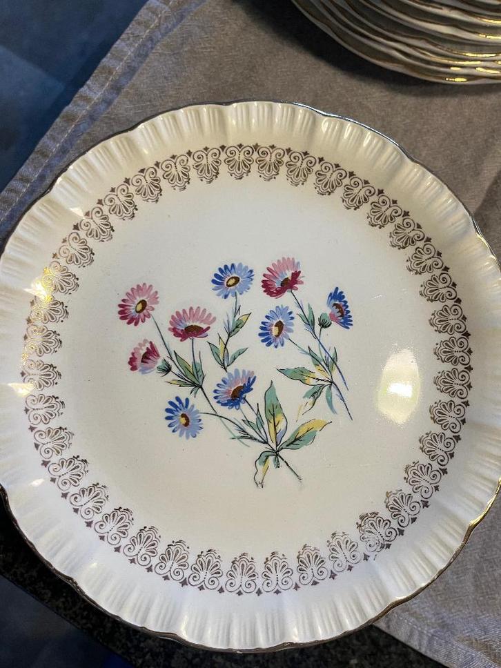 Ensemble d'assiettes anciennes avec fleurs peintes à la main, Antiquités & Art, Antiquités | Services (vaisselle) pièces, Enlèvement