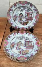 5 antieke borden ‘Roze Canton’, Ophalen of Verzenden