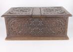 Oude houten kist met dubbel blad circa 1930, Antiek en Kunst, Antiek | Woonaccessoires, Ophalen of Verzenden