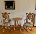 Stijlvolle rotan set - 2 stoelen + tafel, Maison & Meubles, Chaises, Enlèvement, Utilisé, Deux, Osier ou Rotin