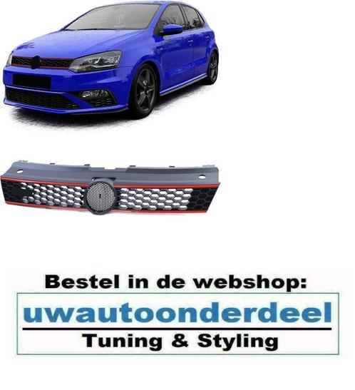 GTI Look Sport Grill met Rode Bies Geschikt voor VW Polo 6R, Auto diversen, Tuning en Styling, Verzenden
