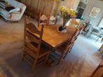 Voleiken eettafel met 6 stoelen met rieten zitting, Antiek en Kunst, Ophalen