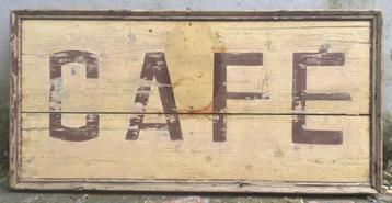 vintage cafe reclamebord begin 20ste E beschikbaar voor biedingen