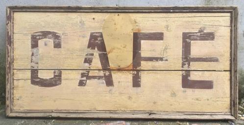 vintage cafe reclamebord begin 20ste E, Antiek en Kunst, Curiosa en Brocante, Ophalen of Verzenden