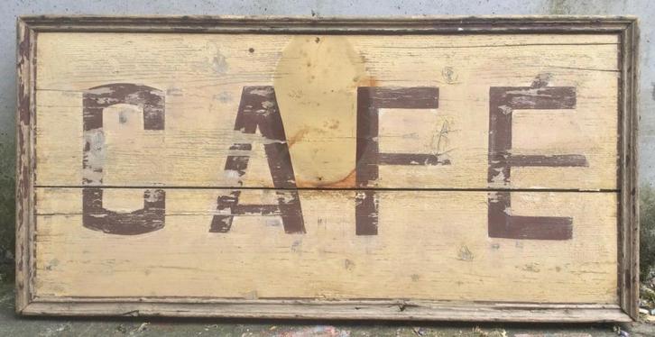 vintage cafe reclamebord begin 20ste E, Antiquités & Art, Curiosités & Brocante, Enlèvement ou Envoi