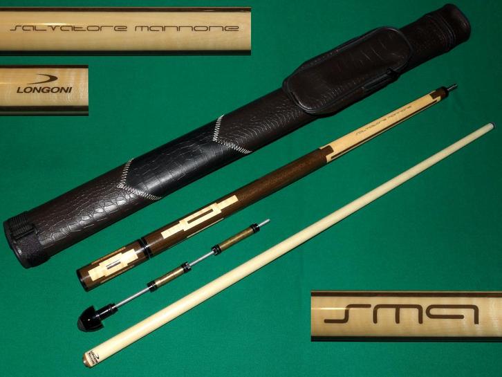 LONGONI SM9 Salvatore Mannone 5 sterren biljartkeu, Sport en Fitness, Biljarten en Poolen, Zo goed als nieuw, Keu of Ballen, Verzenden