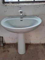 Lavabo sur pied bleu ciel moucheté, Enlèvement, Utilisé, Lavabo