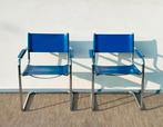 2 MG5 stoelen M. GRASSI / M. BREUER # BAUHAUS # Vintage 80s, Huis en Inrichting, Stoelen, Gebruikt, Twee, Blauw, Vintage Design Modern