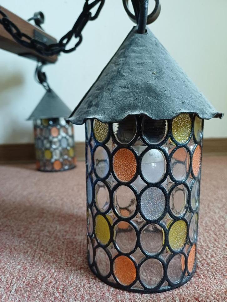 Vintage plafondverlichting met 6 lampen, Antiek en Kunst, Antiek | Verlichting, Ophalen