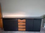 Zwarte kast 245x52x95, Huis en Inrichting, Kasten | Dressoirs, Ophalen, Gebruikt, 200 cm of meer, Met deur(en)