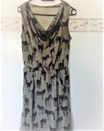 Jacqueline Riu : khaki jurk , speels kleed zebra-print, mt M, Vêtements | Femmes, Robes, Comme neuf, Vert, Taille 38/40 (M), Jacqueline Riu