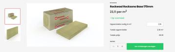 Rotswol (steenwol) isolatie 170 mm beschikbaar voor biedingen