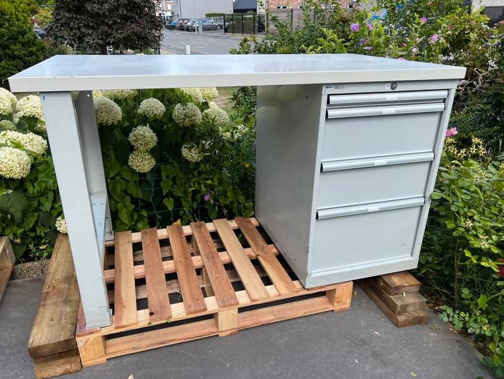 Lista werkbank met ladenkast : gebruikte staat 650 euro, Doe-het-zelf en Bouw, Werkbanken, Gebruikt, 120 tot 170 cm, Ophalen