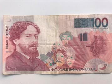 100 Frank België James Ensor, Enlèvement ou Envoi, Billets en vrac