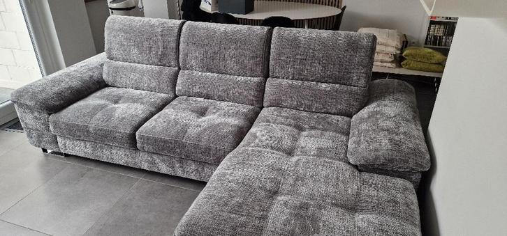 Hoeksalon stof grijs, Huis en Inrichting, Zetels | Complete zithoeken, Nieuw, Metaal, Stof, Ophalen