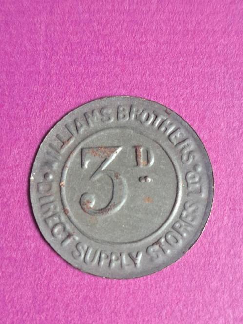 1910-1963 Engeland Williams direct supply store 3 pence, Postzegels en Munten, Munten | Europa | Niet-Euromunten, Losse munt, Overige landen