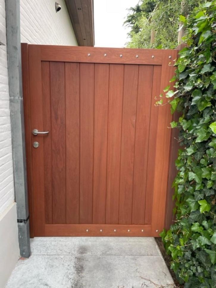 Te koop afzelia afsluiting mooie prijs!, Tuin en Terras, Tuinhekken en Hekwerk, Nieuw, Tuinhek, Hout, Ophalen