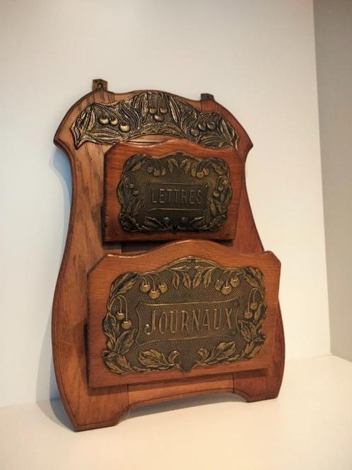 Art Nouveau Jugendstil organiser brief magazine houder, Huis en Inrichting, Woonaccessoires | Krantenbakken en Lectuurbakken, Gebruikt
