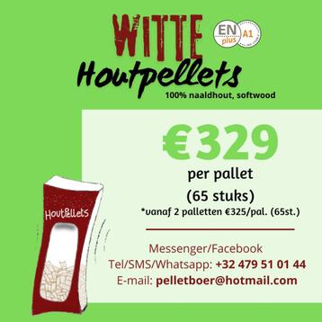 pellets houtpellets witte 100 prct Naald hout ENplus A1, Tuin en Terras, Brandhout, Ophalen of Verzenden, Blokken