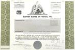 Barnett Banks of Florida Inc.1987, Postzegels en Munten, Aandelen en Waardepapieren, 1970 tot heden, Certificaat van aandeel, Ophalen of Verzenden