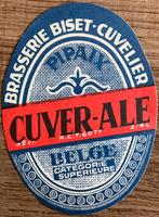 Étiquette de bière CUVER-ALE/BR.BISET-CUVELIER/PIPAIX, Collections, Enlèvement ou Envoi, Comme neuf, Autres types