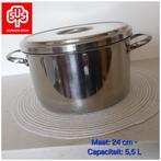 Casserole Schulte-Ufer Romana 24 cm inox 18/10 fond cuivre, Inox, Enlèvement, Utilisé, Casserole ou Cocotte-minute