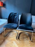 Lot de 4 chaises design noires avec piètement chromé, Maison & Meubles, Fauteuils, Métal