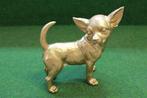 Gouden chihuahua beeld deco dier, Verzamelen, Beelden en Beeldjes, Ophalen of Verzenden, Nieuw, Dier