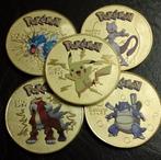 Penning Munten - Pokémon - Plaque Goud, Postzegels en Munten, Penningen en Medailles, Overige materialen, Ophalen of Verzenden