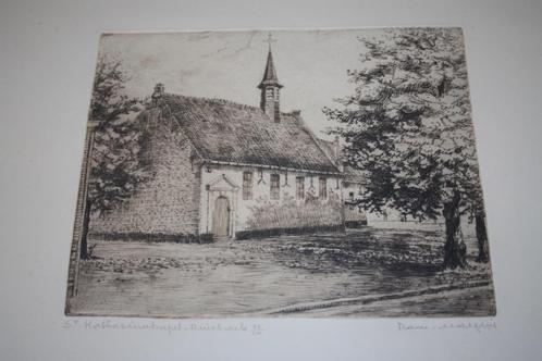 Ets Romain Malfliet ST Katharinakapel-Ruisbroek 75/100 kader, Antiek en Kunst, Kunst | Etsen en Gravures, Ophalen of Verzenden