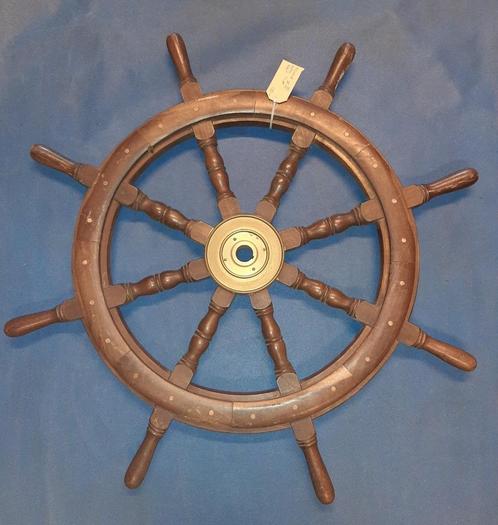 Stuurwiel houten met houtenrand diameter 88 cm / asgat 30mm, Sports nautiques & Bateaux, Accessoires & Entretien, Utilisé, Autres types