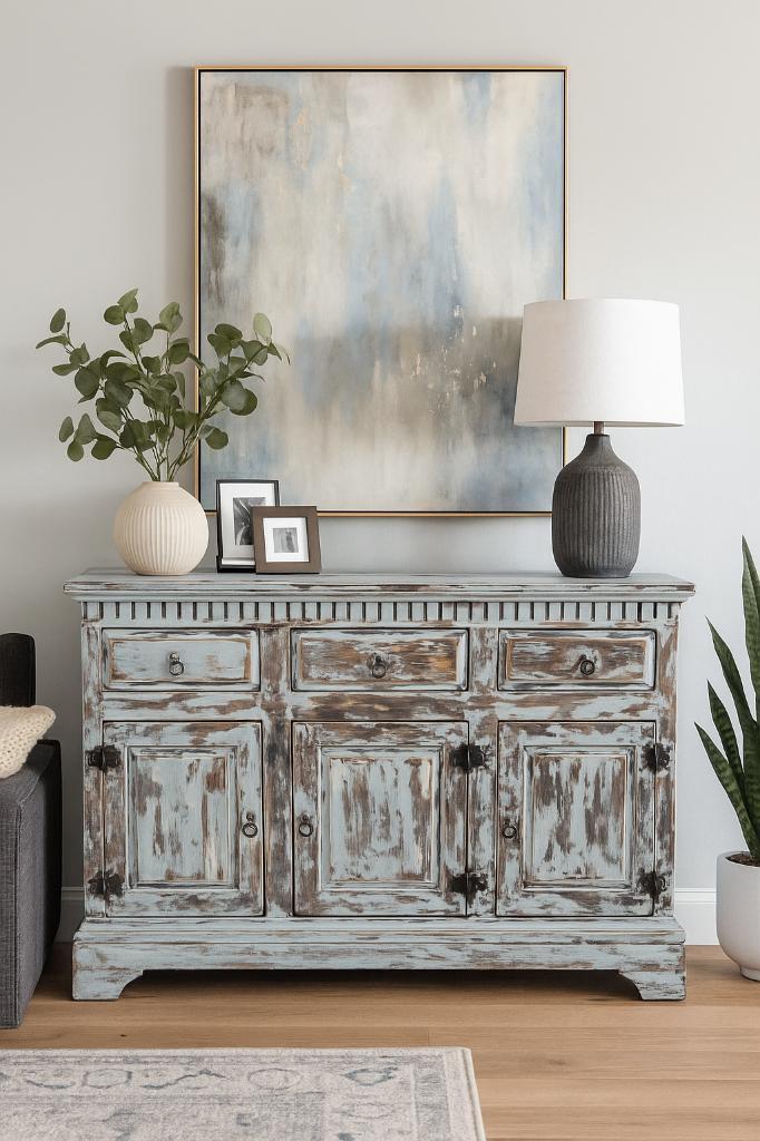 India Ibiza dressoir, Huis en Inrichting, Kasten | Dressoirs, Zo goed als nieuw, 100 tot 150 cm, 25 tot 50 cm, Met lade(s), Met deur(en)