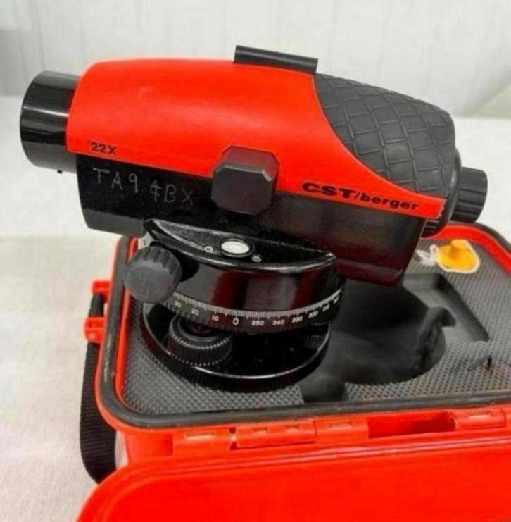 CST-Berger Automatic auto Level 22x PAL Roterende laser set, Doe-het-zelf en Bouw, Meetapparatuur, Zo goed als nieuw, Afstand