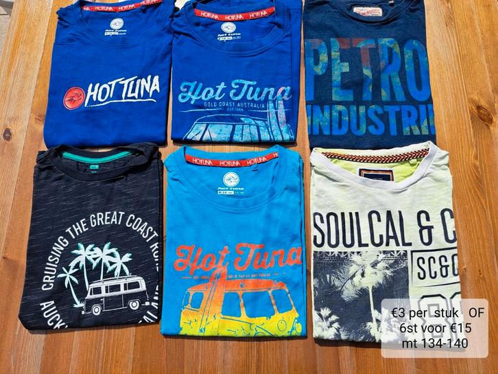 t-shirts maat 134-140 / 9-10j - HotTuna, Petrol, Abercrombie, Kinderen en Baby's, Kinderkleding | Maat 134, Gebruikt, Jongen of Meisje