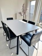 Wit eettafel + 6 stoelen (zo goed als nieuw), Ophalen, Zo goed als nieuw