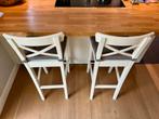 2 chaises de bar blanches - Ikea INGOLF - 74cm, Huis en Inrichting, Ophalen, Gebruikt