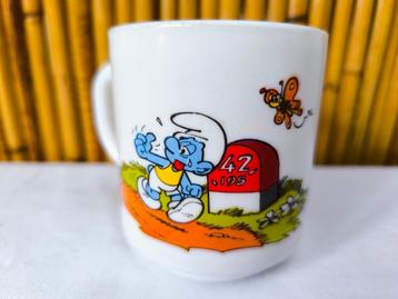 Vintage mok of kop van Arcopal De Smurfen uit 1984, Marathon beschikbaar voor biedingen