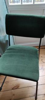 Fluwelen eetkamerstoel donkergroen, Ophalen, Twee, Overige kleuren, Zo goed als nieuw