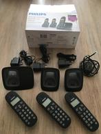 Philips CD1903B - Trio DECT telefoon, Telecommunicatie, Ophalen, Gebruikt, 3 handsets