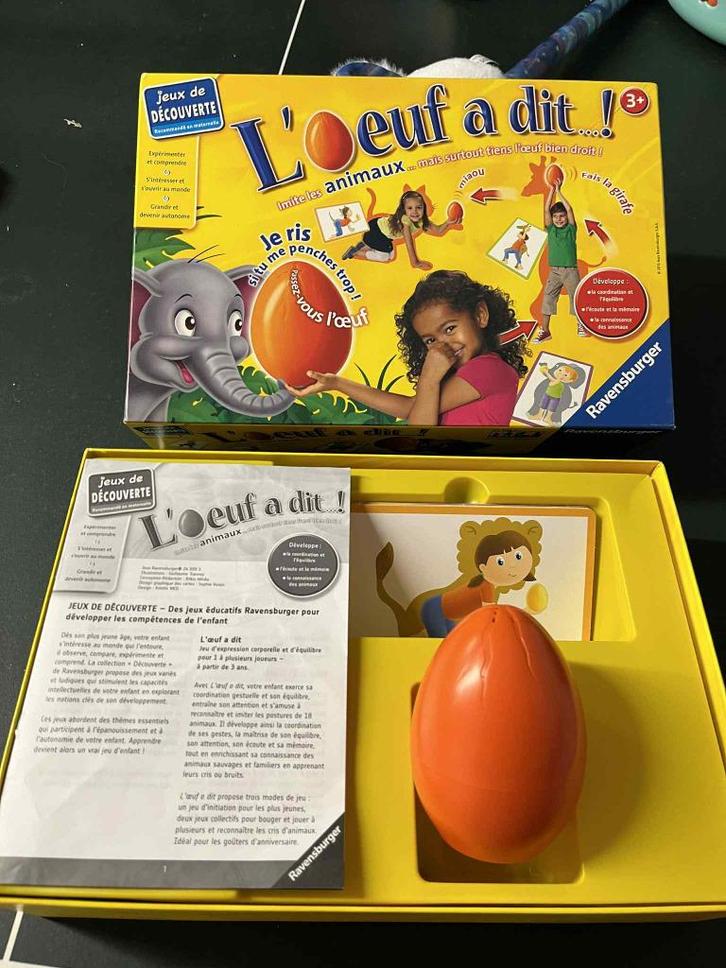 Jeu de société : l'oeuf à dit, Hobby en Vrije tijd, Gezelschapsspellen | Bordspellen, Zo goed als nieuw, Een of twee spelers, Drie of vier spelers