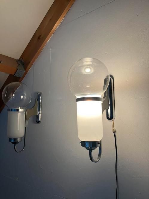 Vintage set Italiaans design wandlampen uit de jaren 50/60, Huis en Inrichting, Lampen | Losse lampen, Gebruikt, Ophalen of Verzenden