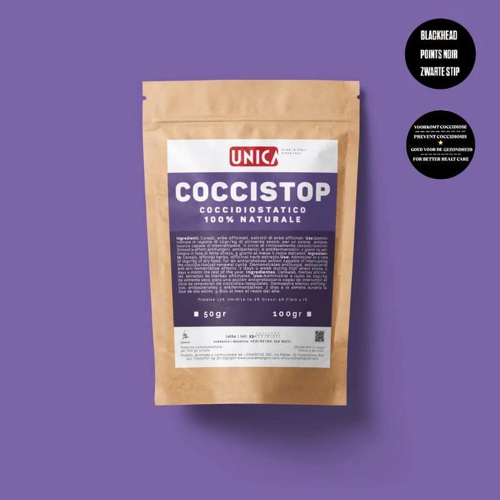 Coccis-Top 100 Gram ( Anti - Coccidiose ) UNICA, Dieren en Toebehoren, Vogels | Toebehoren, Nieuw, Ophalen